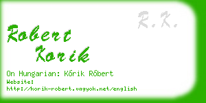 robert korik business card